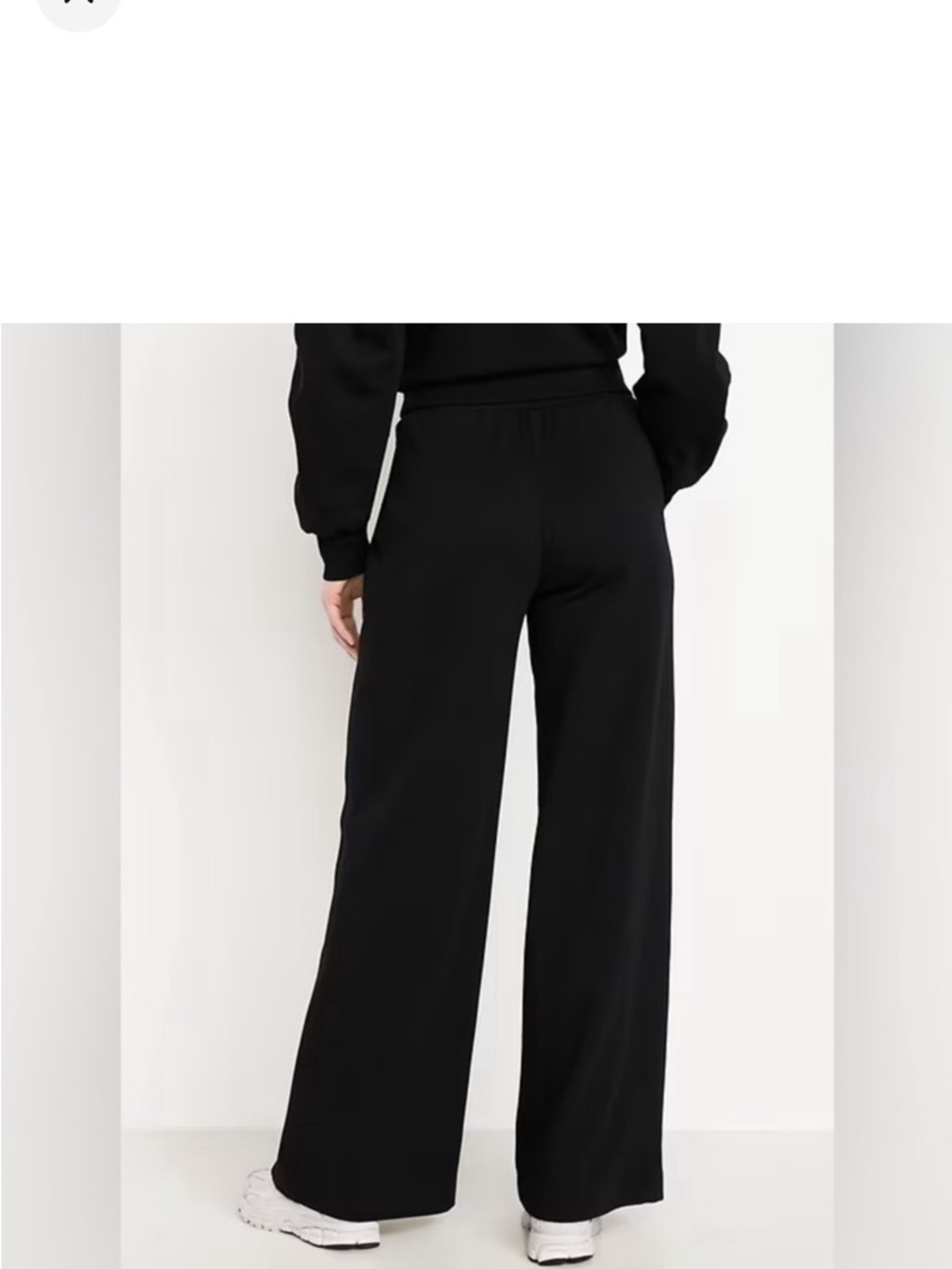 Old Navy Dynamic Fleece High Waist Wide Leg Black Pants, XS